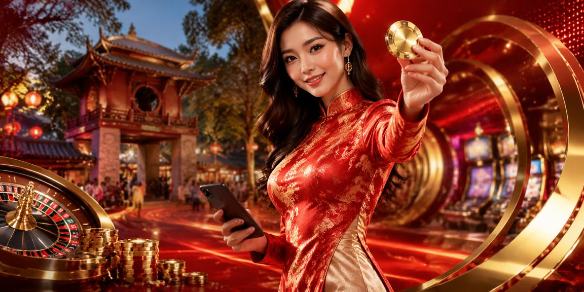 Người dùng Hà Nội trải nghiệm casino trực tuyến trên điện thoại di động với trang phục áo dài truyền thống
